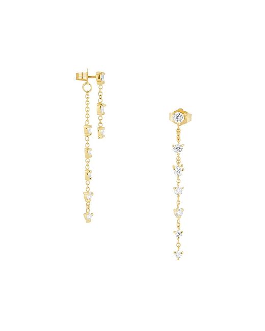 Luv Aj 14K Goldplated Glass Crystal Chain Drop Earrings