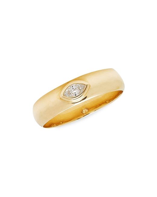 Luv Aj 14K Goldplated Marquise Crystal Band Ring