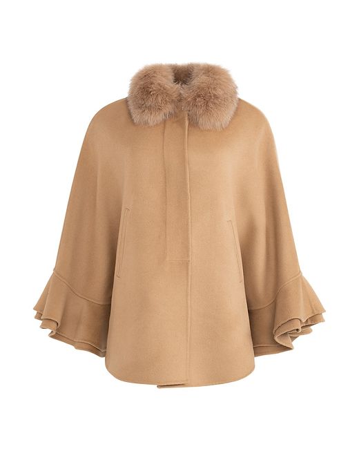 Wolfie Furs Made For Generations Toscana Shearling Cashmere Blend Cape