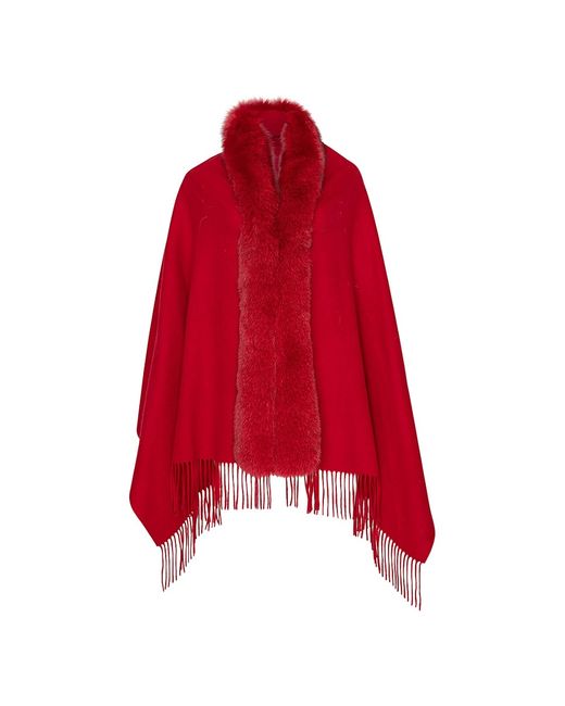 Wolfie Furs Made For GenerationsCollection Cashmere Wool Shearling Trim Shawl
