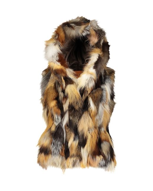 Wolfie Furs Womens Made For GenerationsCollection Toscana Shearling Reversible Vest XS
