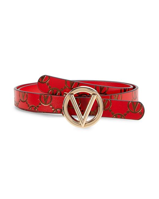 Valentino Bags by Mario Valentino Logo Leather Belt XS