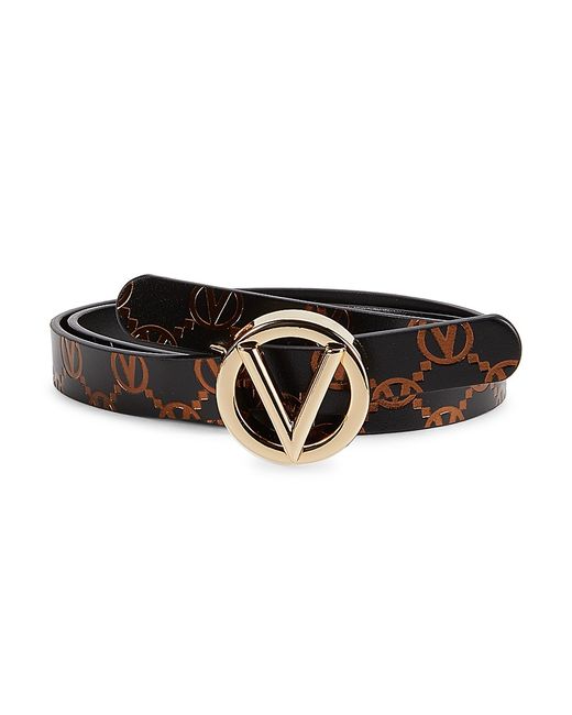 Valentino Bags by Mario Valentino Monogram Logo Buckle Leather Belt XS