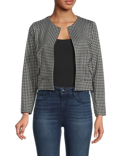 Love Ady Plaid Open Front Cropped Blazer XS