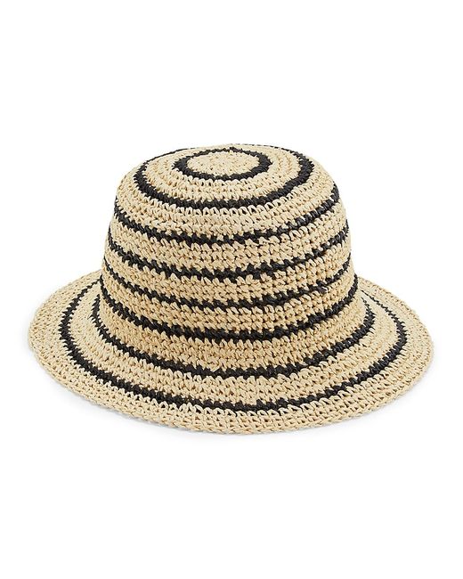 Bruno Magli Stripe Crochet Bucket Hat