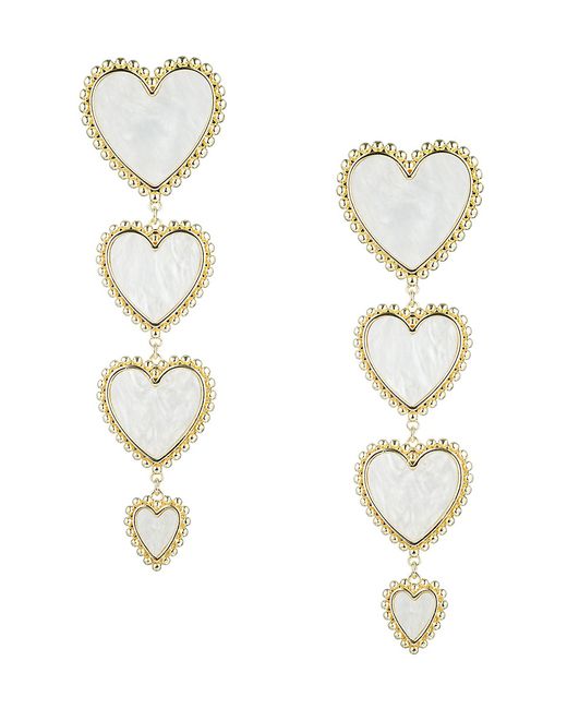 Eye Candy LA Luxe 18K Goldplated Enamel Heart Drop Earrings