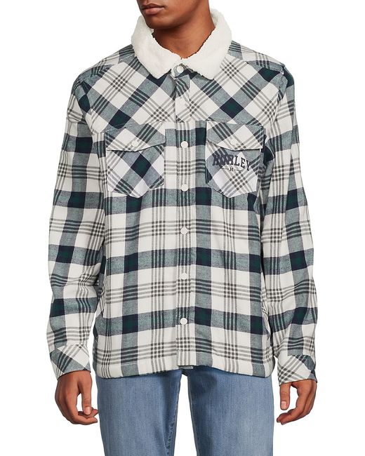 Hurley Plaid Faux Shearling Lined Shacket L