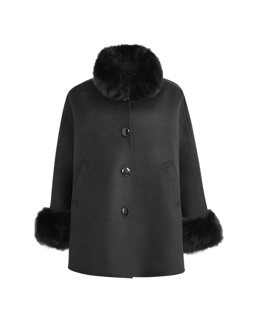 Wolfie Furs Made For Generations Toscana Shearling Cashmere Blend Cape