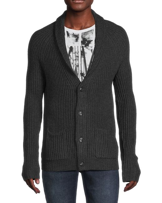 Saks Fifth Avenue Made in Italy Saks Fifth Avenue Shaker Ribbed Merino Wool Blend Cardigan S