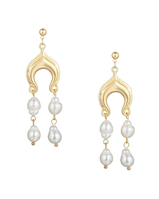 Eye Candy LA Luxe Kate 18K Goldplated Shell Pearl Dangle Drop Earrings