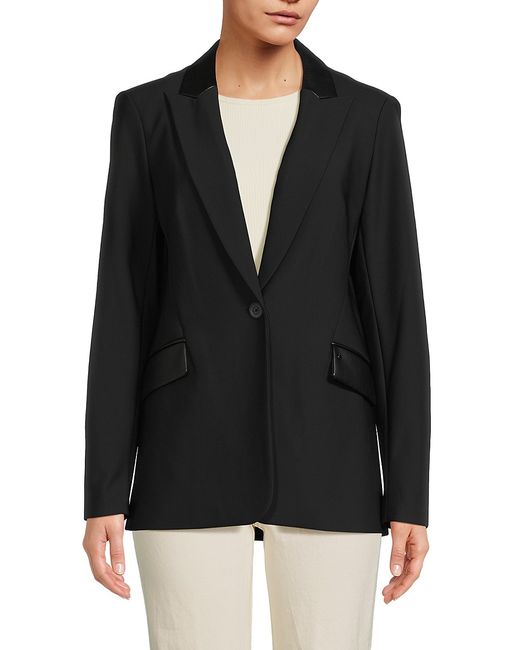 Karl Lagerfeld Faux Leather Single Breasted Blazer 16