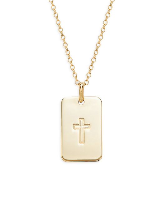 Saks Fifth Avenue Made in Italy Saks Fifth Avenue 14K Cross Dog Chain Pendant Necklace