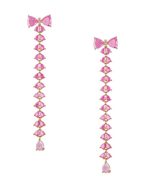 Eye Candy LA Luxe Shirin 18K Goldplated Cubic Zirconia Bow Drop Earrings