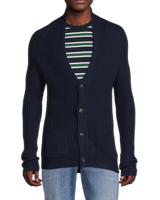 Saks Fifth Avenue Made in Italy Saks Fifth Avenue Shaker Ribbed Merino Wool Blend Cardigan S
