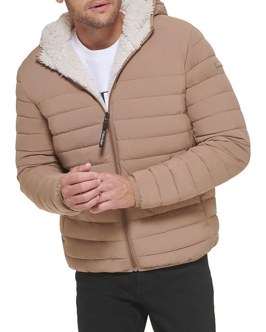 Calvin Klein Sherpa Lined Hooded Puffer Jacket XXL