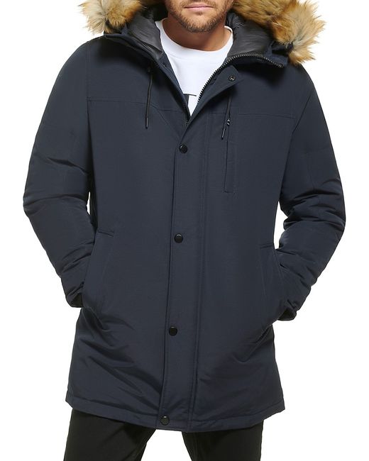 Calvin Klein Arctic Faille Faux Fur Hooded Jacket XL