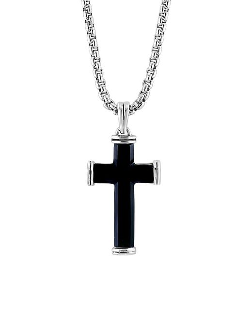 Effy Sterling Onyx Cross Pendant Necklace