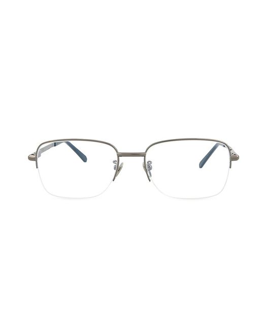 Brioni 57MM Rectangle Half Rim Eyeglasses