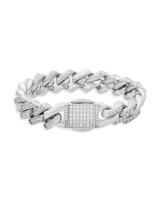 Anthony Jacobs Stainless Steel 1.49 TCW Simulated Diamond Bracelet