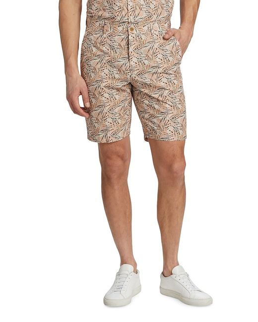 Saks Fifth Avenue Made in Italy Saks Fifth Avenue Slim Fit Leaf Cotton Shorts 30