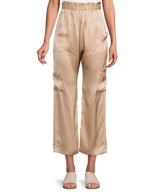Nsf Shailey Silk Cropped Paperbag Pants XS