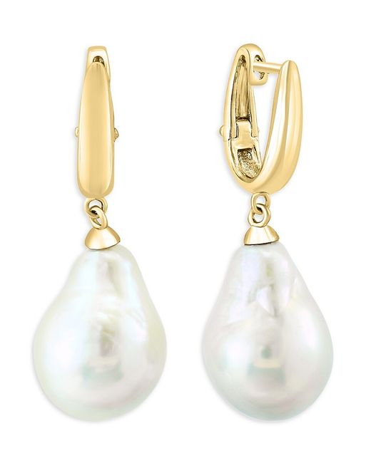 Effy ENY 14K Goldplated Sterling Freshwater Pearl Drop Earrings