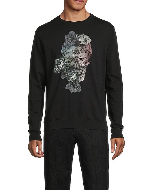 Robert Graham Zeller Classic Fit Skull Floral Sweatshirt S