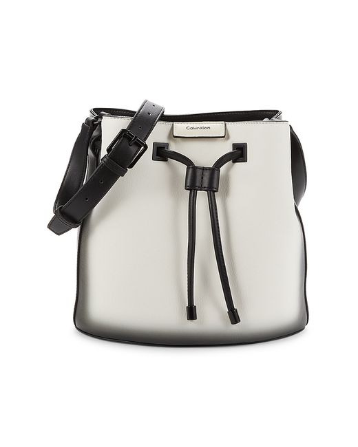 Calvin Klein Ash Metallic Contrast Strap Bucket Bag