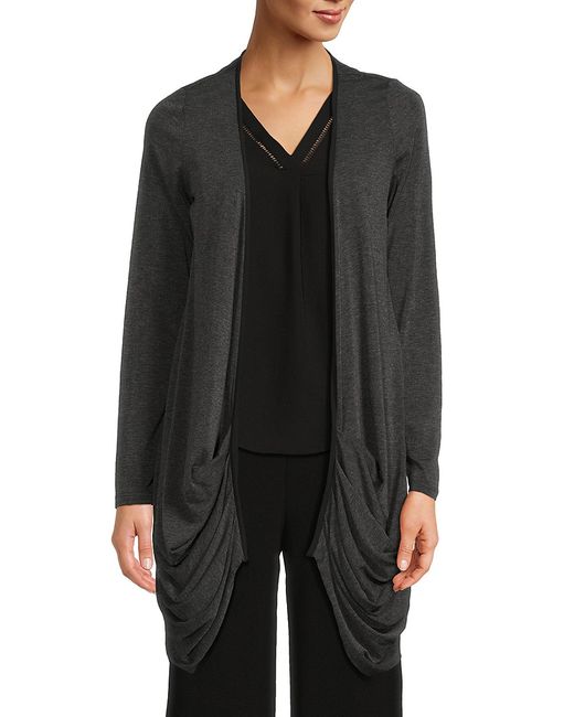 Patrizia Luca Heathered Ruched Open Cardigan S