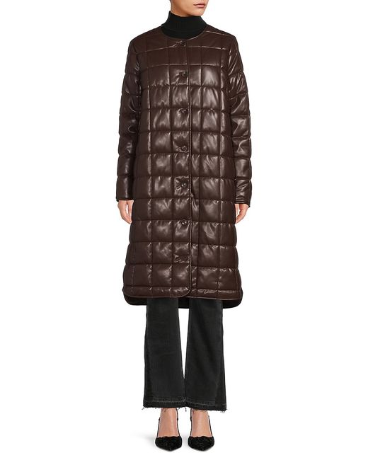 Calvin Klein Longline Faux Leather Puffer Jacket XL