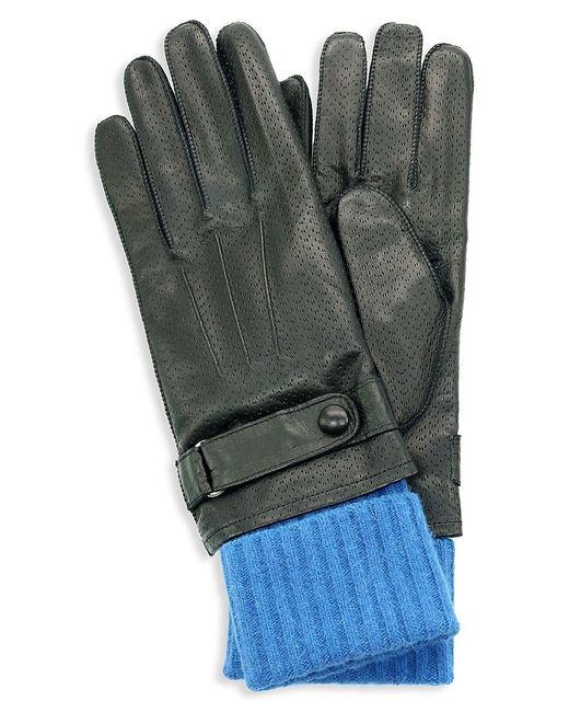 Portolano Cuffed Perforated Leather Gloves S