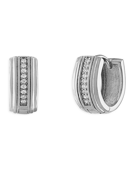 Esquire Sterling 0.1 TCW Diamond Huggie Earrings