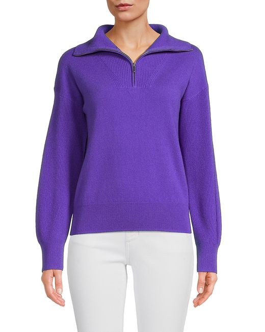 Amicale Cashmere Quarter Zip Sweater L