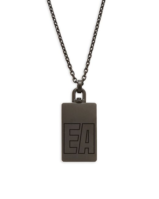 Emporio Armani Logo Reversible Stainless Steel Dog Tag Necklace