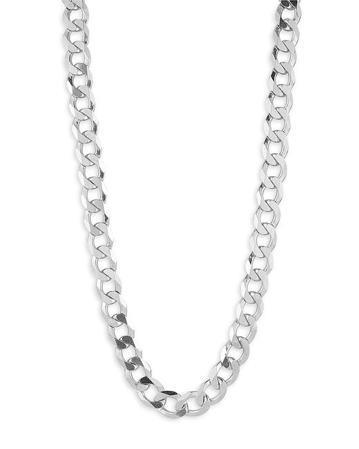 Yield Of Men Rhodium Plated Sterling Curb Chain Necklace 20