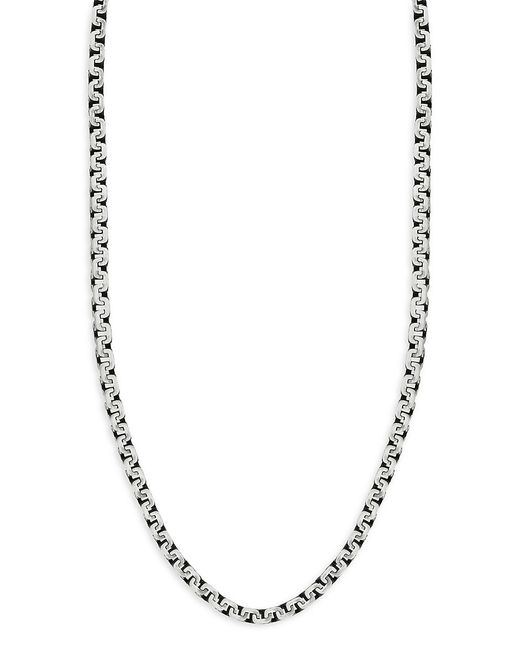 Yield Of Men Oxidized Rhodium Plated Sterling Box Chain Necklace 20