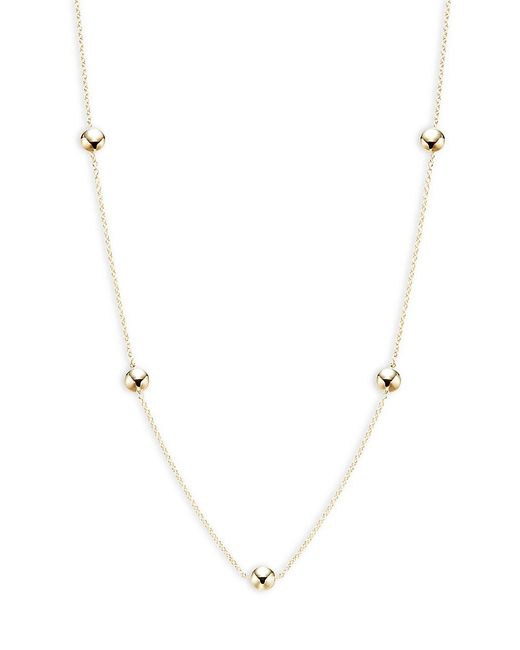Saks Fifth Avenue Made in Italy 14K Flat Button Station Chain Necklace