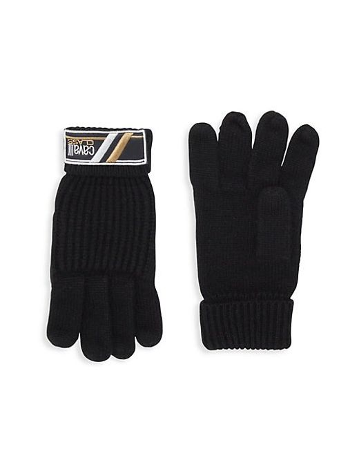 Class Roberto Cavalli Wool Logo Patch Knitted Gloves