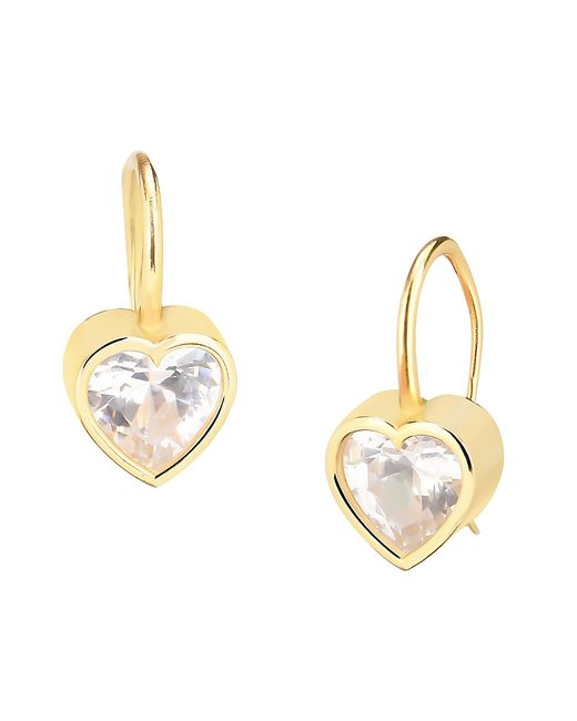 Gabi Rielle Shining Moment Glistening Heart 14K Vermeil Cubic Zirconia Drop Earrings