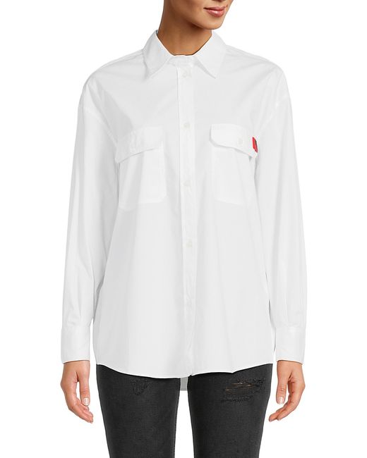 Love Moschino Logo Flap Pocket Button Down Shirt 40 6
