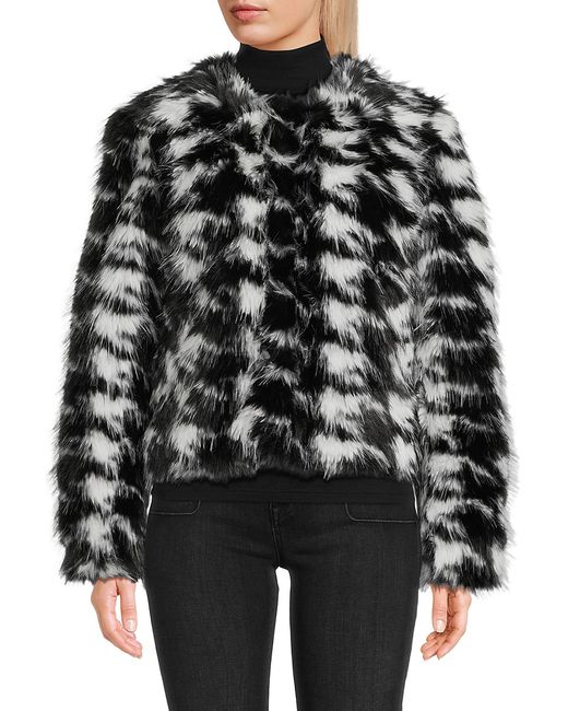 Karl Lagerfeld Faux Fur Houndstooth Jacket XL