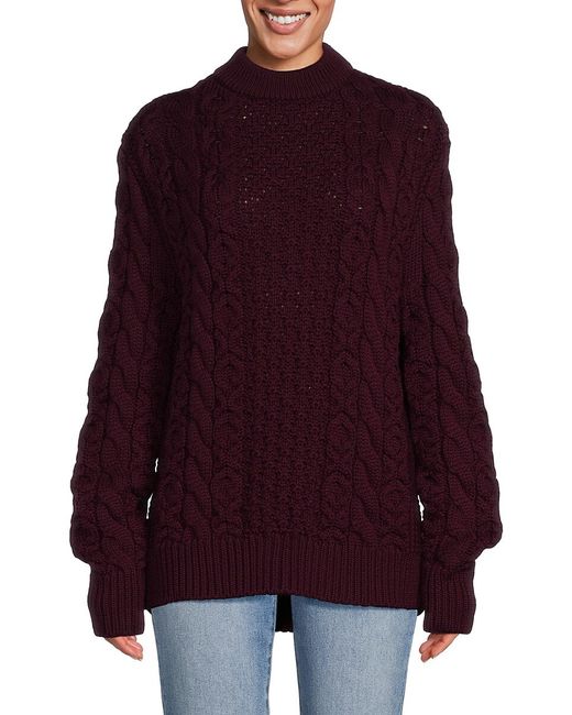 Brandon Maxwell Cable Knit Virgin Wool Sweater S