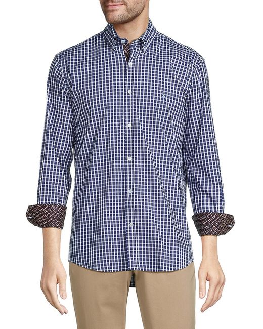 TailorByrd Checked Button Down Collar Shirt