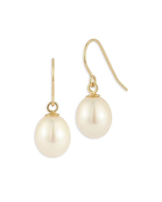 Saks Fifth Avenue Made in Italy Saks Fifth Avenue 14K 8MM Cultured Freshwater Pearl Drop Earrings