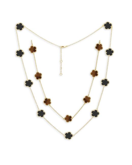 Jankuo Flower 2-Piece 14K Goldplated Necklace Set