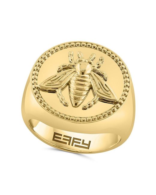 Effy 14K Goldplated Sterling Bee Signet Ring