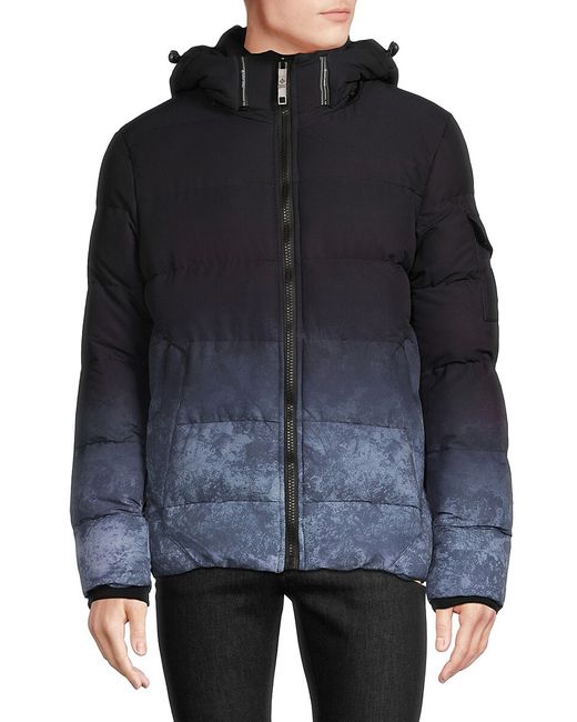 Point Zero by Maurice Benisti Dip Dye Hooded Puffer Jacket