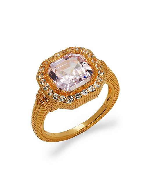 Judith Ripka Goldplated Sterling Silver Cubic Zirconia White Sapphire Halo Ring