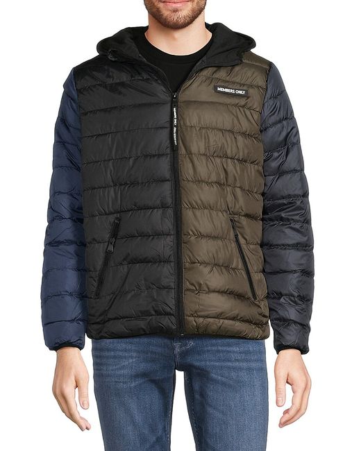 Members Only Logo Hooded Packable Puffer Jacket