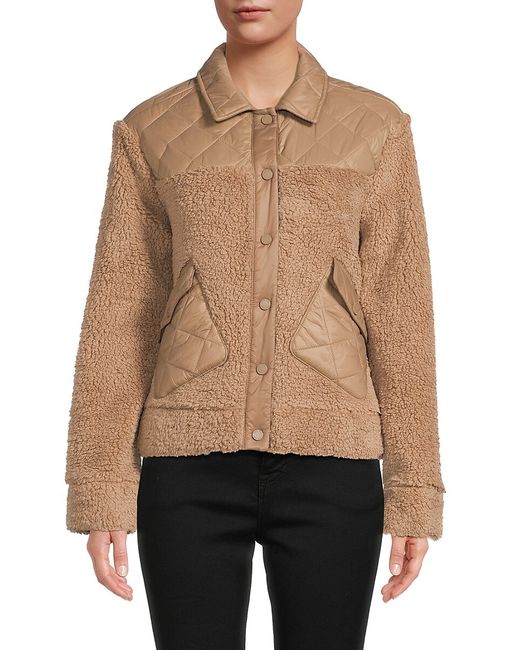 Calvin Klein Quilted Faux Fur Jacket
